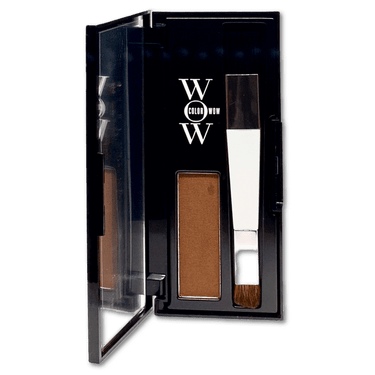 Opened Container Of Colorwow. Red powder touchup and application brush